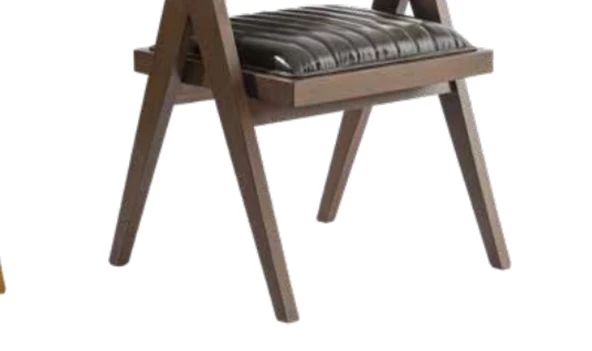 Sandalye 19859 Zus123 Dilim MODEL Tam Kolçak Kayın Ayak Suni Deri Ceviz El Yapım - 6