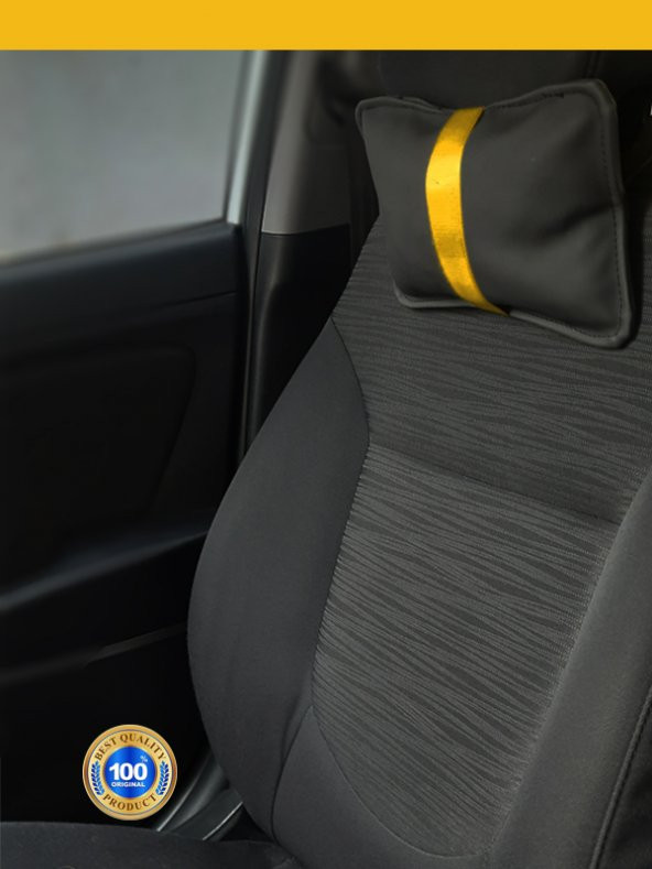 Nissan Qashqai 2 2014 ve Sonrası Oto Koltuk Sarı Şerit Boyun Yastığı 2 Adet