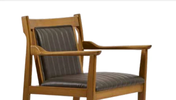 Sandalye 19857 Zus121 Dilim MODEL Tam Kolçak Kayın Ayak Suni Deri Döşem Açık Cevz - Resim 5