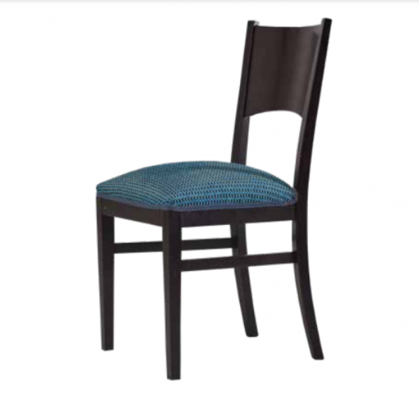 Sandalye ST Zus116 Ahşap Sırtlık MODEL Kayın mavi-Siyah Renk Şönil Kumaş El Yapım
