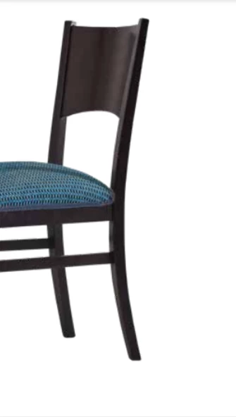 Sandalye 19852 Zus116 Ahşap Sırtlık MODEL Kayn mavi-Siyah Renk Şönil Kumş El Yapı - 5