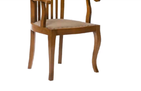 Sandalye19844 Zus108 Aslan Ayak Çıtalı MODEL Tam Kolçaklı Kayın Ceviz El Yapım - Resim 3