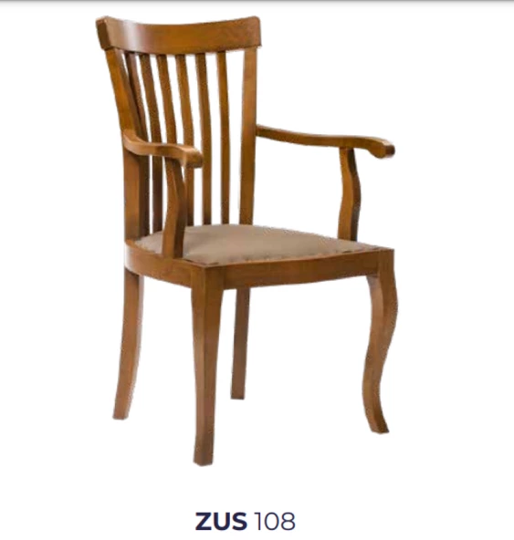 Sandalye19844 Zus108 Aslan Ayak Çıtalı MODEL Tam Kolçaklı Kayın Ceviz El Yapım - Resim 7