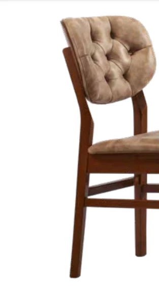Sandalye 19841 Zus105 Kapitone Sırtlık MODEL Kayın Retro Küt Ayak Ceviz El Yapım - 4