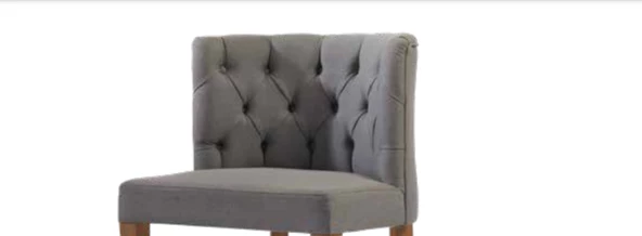 Sandalye 19830 Zus092 Kapiton Kavrar Sırt Berjer Kayın Torna Ayak Gri Döşeme Kumş - Resim 7