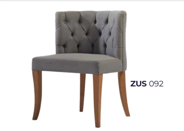 Sandalye 19830 Zus092 Kapiton Kavrar Sırt Berjer Kayın Torna Ayak Gri Döşeme Kumş ürün görseli