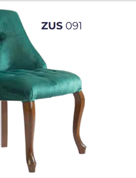 Sandalye 19829 ZUS091 Kapitone Model Kayın Aslan Ayak Geniş Ort Oturum El Yapım - 4