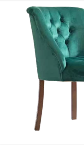 Sandalye 19829 ZUS091 Kapitone Model Kayın Aslan Ayak Geniş Ort Oturum El Yapım - 5