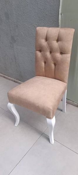 Sandalye 19812  Zus074 Kapiton Model Kayn Aslan ayak Ort Otrm Açık kahve El Yapım - 9