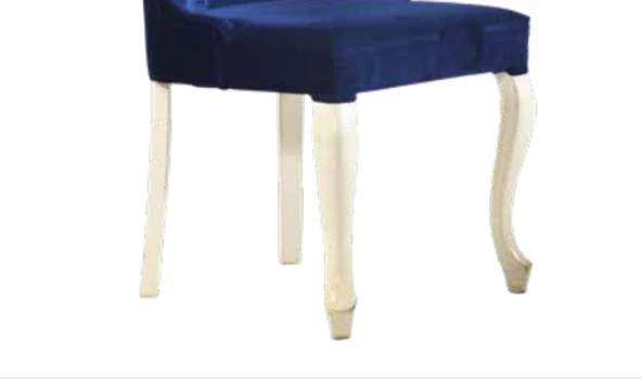 Sandalye 19809 Zus071 Kapitone Kanat Sırt Model Mavi Renk Kayın ayak Ort El yapıM - Resim 5