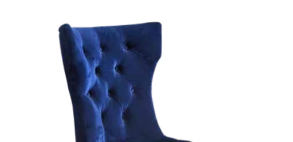 Sandalye 19809 Zus071 Kapitone Kanat Sırt Model Mavi Renk Kayın ayak Ort El yapıM - Resim 4