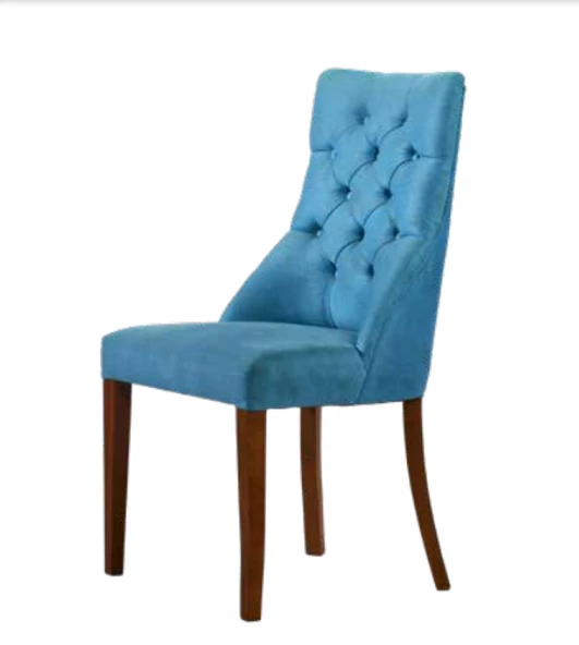 Sandalye 19803 Zus065 Kapitone Model Mavi Renk OrT Sırt Kavrar Kayın Ayak El yapı