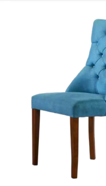 Sandalye 19803 Zus065 Kapitone Model Mavi Renk OrT Sırt Kavrar Kayın Ayak El yapı - 3