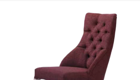 Sandalye 19804 Zus066 Kapitone Model Bordo Renk Ort Oturum Sırt Kavrar Kayın Ayak - 4