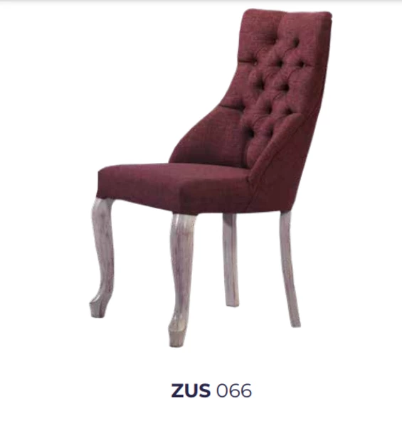 Sandalye 19804 Zus066 Kapitone Model Bordo Renk Ort Oturum Sırt Kavrar Kayın Ayak - 5