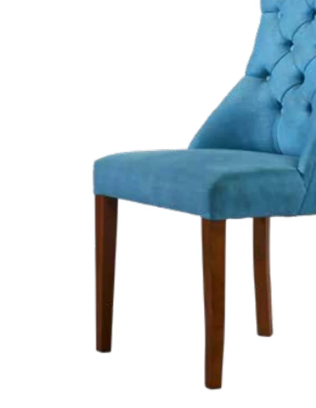 Sandalye 19803 Zus065 Kapitone Model Mavi Renk OrT Sırt Kavrar Kayın Ayak El yapı - 4