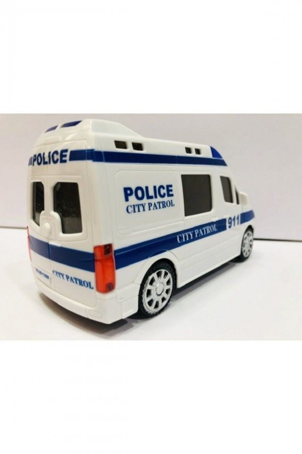Polis Arabası Oyuncak Pilli Işıklı Siren Sesli Polis Minibüs - 3