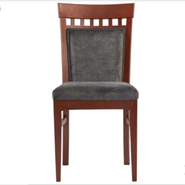 Sandalye 19780 Zus043 Küçük Pencere Model Kayın Parlak Ceviz Renk Gri El yapım - 1