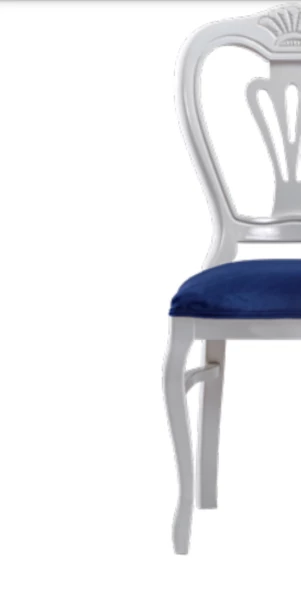 Sandalye19767 ST Zus030 Oyma Çizgi Model Kayın Klasik BabyFace Kumaş Beyaz renk - Resim 5