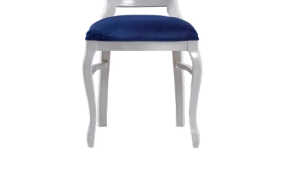 Sandalye19767 ST Zus030 Oyma Çizgi Model Kayın Klasik BabyFace Kumaş Beyaz renk - Resim 2