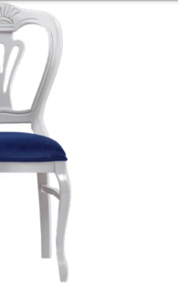 Sandalye19767 ST Zus030 Oyma Çizgi Model Kayın Klasik BabyFace Kumaş Beyaz renk - Resim 4