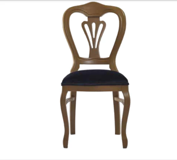 Sandalye 19768 Zus031 Oyma Çizgi Model Kayın Klasik Babyfac Kumaş parlak Kahverng