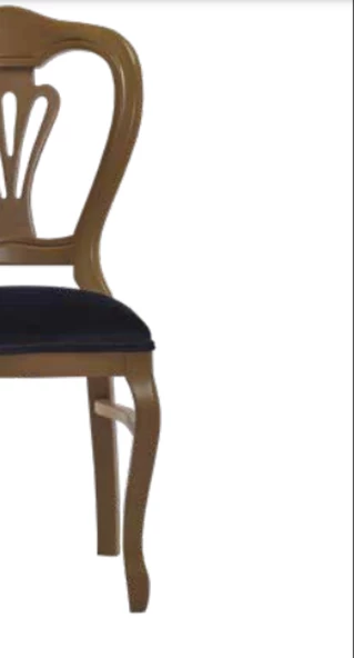 Sandalye 19768 Zus031 Oyma Çizgi Model Kayın Klasik Babyfac Kumaş parlak Kahverng - 4