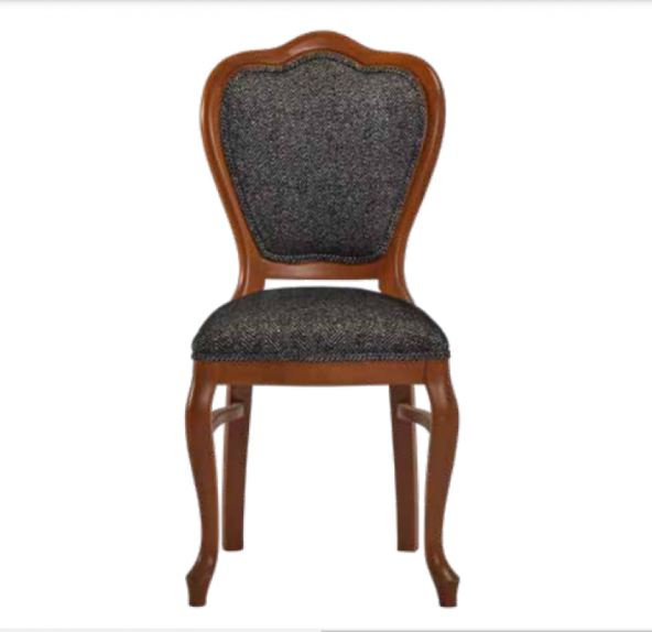 Sandalye 19764 Zus027 Oval Sırtlık Model Kayın Aslan Ayak Örgü Kumaş Ceviz ElYapı