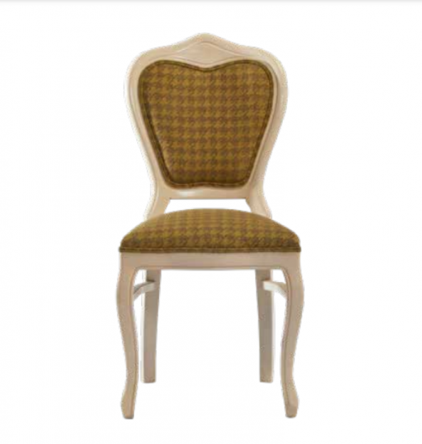 Sandalye ST Zus029 Oval Çizgi Model Kayın Çizgi Ayk Örgü Kumaş Parlak Krem Elyapı