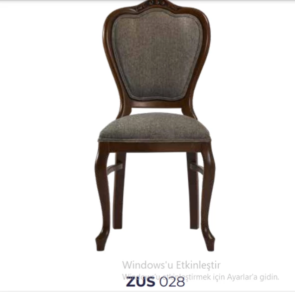 Sandalye 19765 Zus028 Model Kayın Aslan Ayak Çizgi Desenli Örgü Kumaş Koyu Ceviz - 6