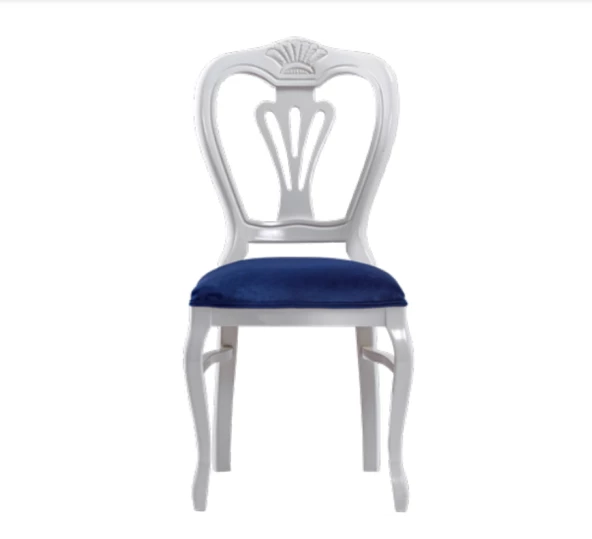 Sandalye19767 ST Zus030 Oyma Çizgi Model Kayın Klasik BabyFace Kumaş Beyaz renk ürün görseli