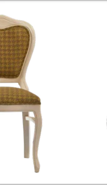 Sandalye 19766 ST Zus029 Oval Çizgi Model Kayın Çizgi Ayk Örgü Kumaş Krem El yapı - Resim 2