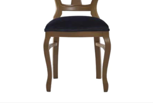 Sandalye 19768 Zus031 Oyma Çizgi Model Kayın Klasik Babyfac Kumaş parlak Kahverng - 5