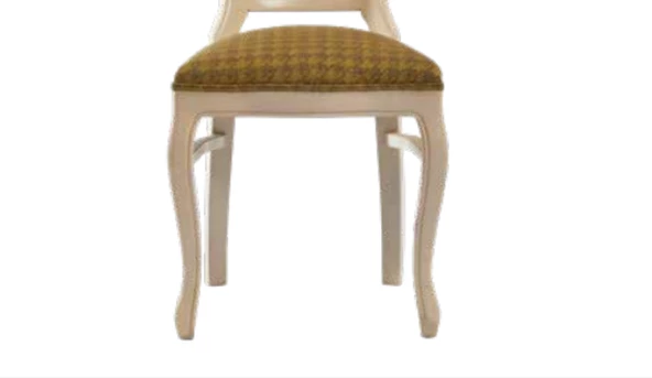 Sandalye 19766 ST Zus029 Oval Çizgi Model Kayın Çizgi Ayk Örgü Kumaş Krem El yapı - Resim 5