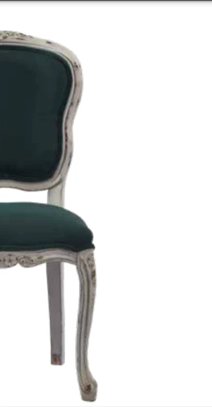 Sandalye 19759 Zus022 Eskitme Model Yeşil Kumaş Kayın Eskitme Aslan Ayak ElYapım - 6