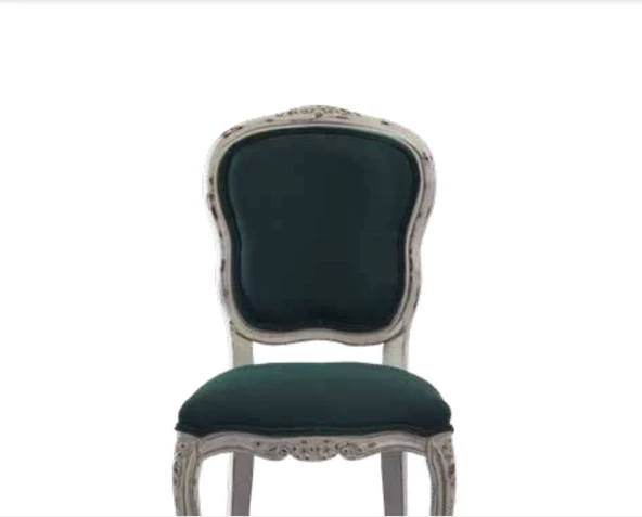 Sandalye 19759 Zus022 Eskitme Model Yeşil Kumaş Kayın Eskitme Aslan Ayak ElYapım - 3
