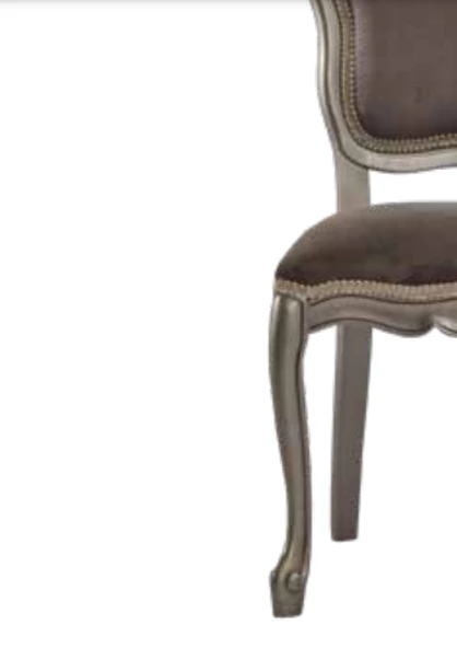 Sandalye 19758 Zus021 Model Gri Renk Baby Face Kumaş Kayın Aslan Ayak El Yapım - 4