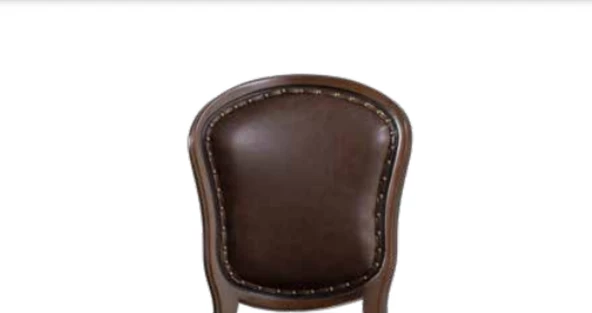 Sandalye 19757 Zus020 Suni Deri GABARA Modeli Ceviz renk Kayın Aslan Ayak El Yapı - 3