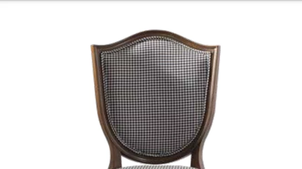 Sandalye 19748 Zus009 Klasik Model Kayın Retro Ayak Kareli Desen Kumaş El Yapı - 3