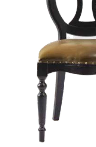 Sandalye 19744 Zus004 Klasik Model Bej Suni Deri Kumaş Kayın Torna Ayak El Yapım - 6