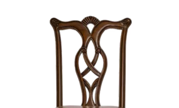 Sandalye 19741 ST ZUS002 Kayın Ahşap Suni Deri Kahverengi Kumaş Ceviz El Yapım - Resim 3