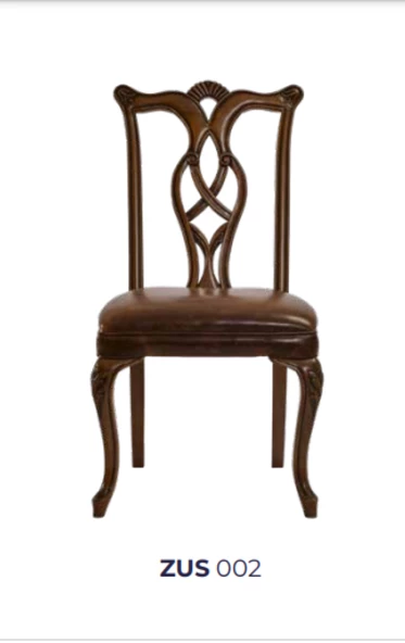 Sandalye 19741 ST ZUS002 Kayın Ahşap Suni Deri Kahverengi Kumaş Ceviz El Yapım - Resim 6