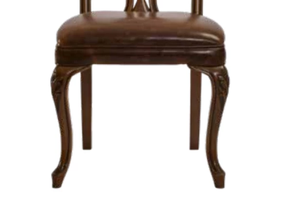 Sandalye 19741 ST ZUS002 Kayın Ahşap Suni Deri Kahverengi Kumaş Ceviz El Yapım - Resim 2