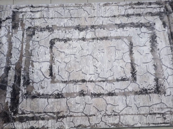 Diamond Halı 25019A 19732 Koyu Bej Model 150*220 Polip Leke Tutmaz dokuma taban - 2