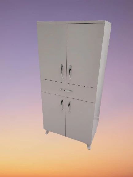 Çok Amaçlı 19736 Dolap BEYAZ Model Hard Parlak Suntalem 130 4raf Demonte El Yapım - 7