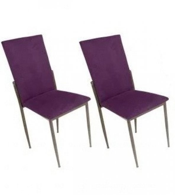 Sandalye 19712 Gözde Model metal transmisyon nikelaj Mor renk Kumaş 2Ad El Yapım