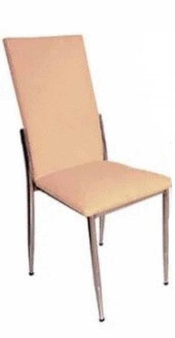 Sandalye 19711 Gözde Model metal transmisyon nikelaj  Krem renk Kumaş El Yapım - Resim 2