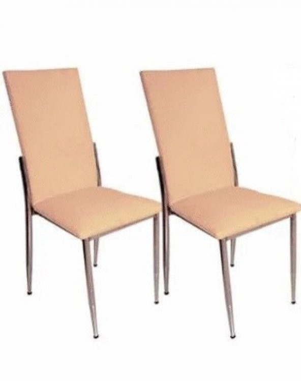 Sandalye 19711 Gözde Model metal transmisyon nikelaj  Krem renk Kumaş El Yapım - Resim 3