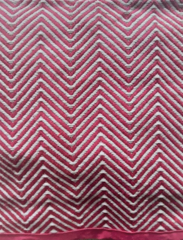 Pike Yazlık Zmrt Fuşya Çift Dolgun Malzeme V Çizgili Desen Pamuk Kalın Dokuma - 7