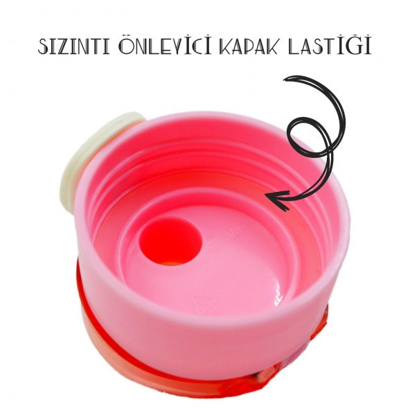 BottleBoss Classical Kilitli Taşıma Askılı Çocuk Matarası 400 Ml Pembe - 4